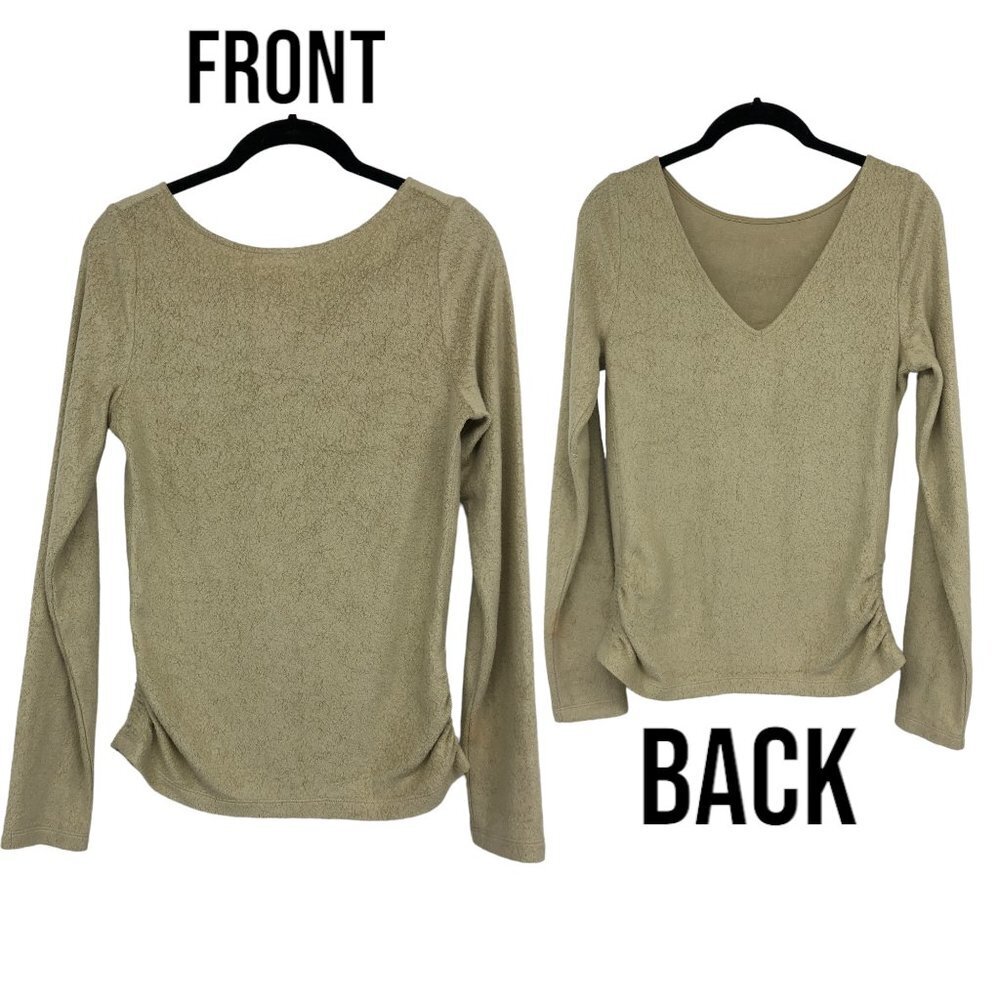 Anthropologie Saturday Sunday Moss green Rhea Boat-Neck Long Sleeve top S